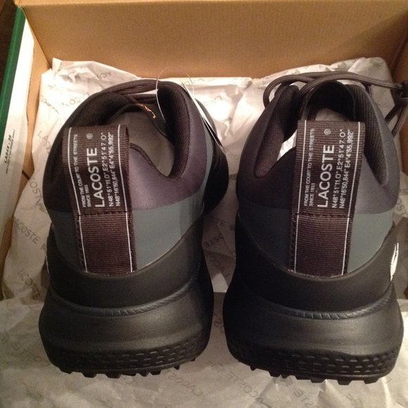 Lacoste Men's Active Black & Gray Textile Sneakers - 11.5 - New in Box - Picture 3 of 10